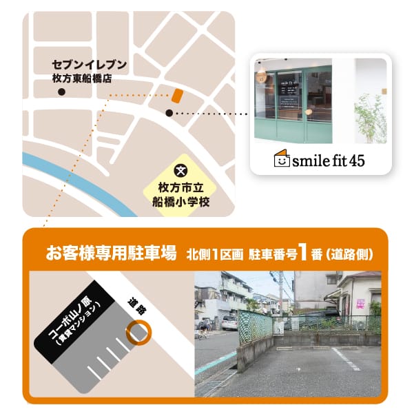 お客様専用駐車場は 番号1番